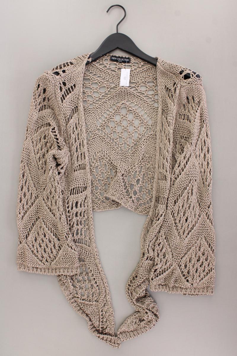 New Collection Strickbolero Gr. OneSize neuwertig Langarm braun aus Baumwolle